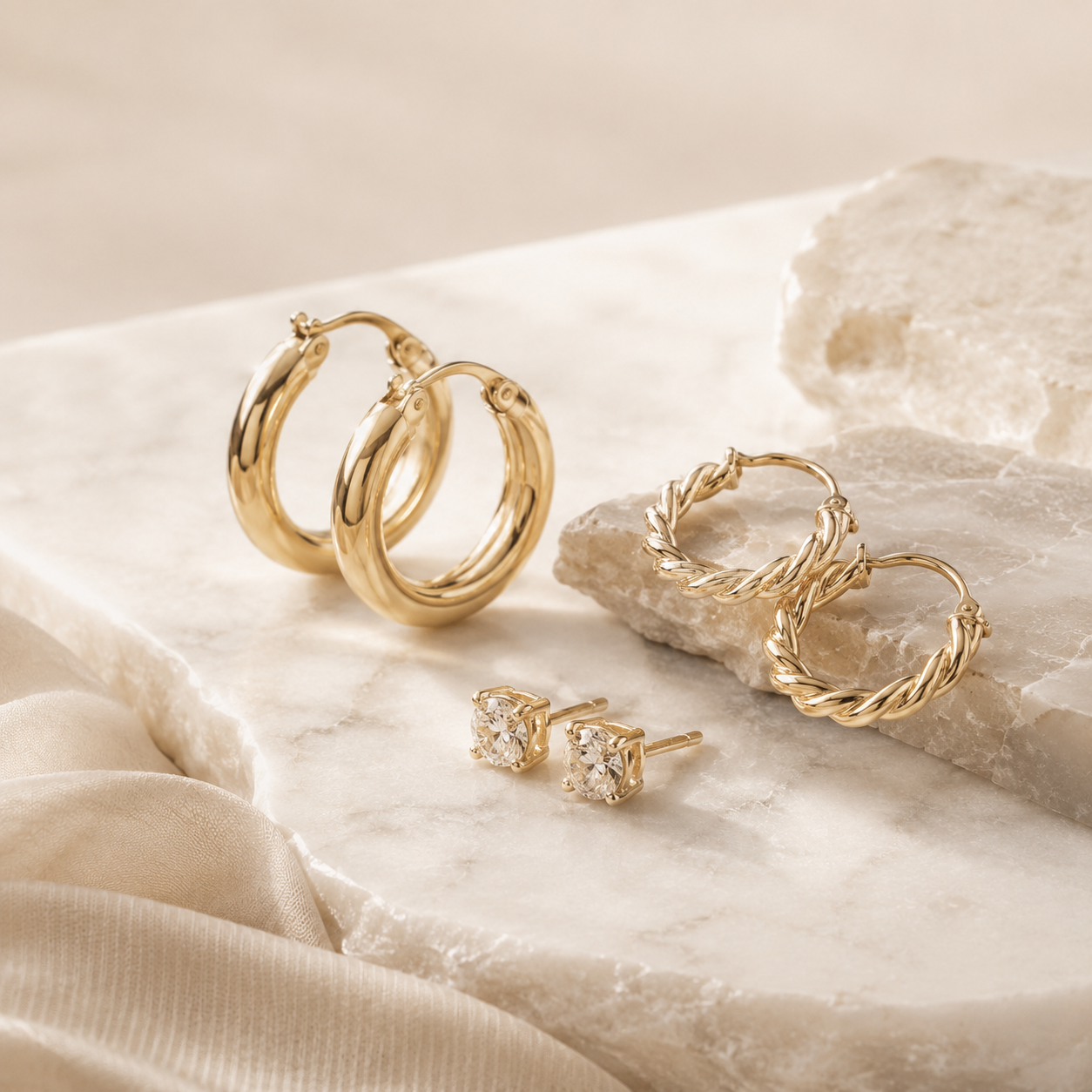 Elegant earrings and jewelry styling