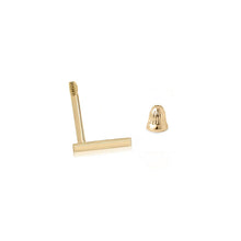 Real 14K Solid Gold Tiny Line Bar Stud Earrings for Women & Mom - Hypoallergenic for Sensitive Ears, Small & Minimalist Jewelry for Day Gifts