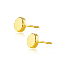Real 14k solid Round Yellow Gold Tiny Circle Stud Earrings with Screw back for Women And Men for Sensitive ears Small & Minimalist Dot Studs Jewelry for Valentine's Day Gifts
