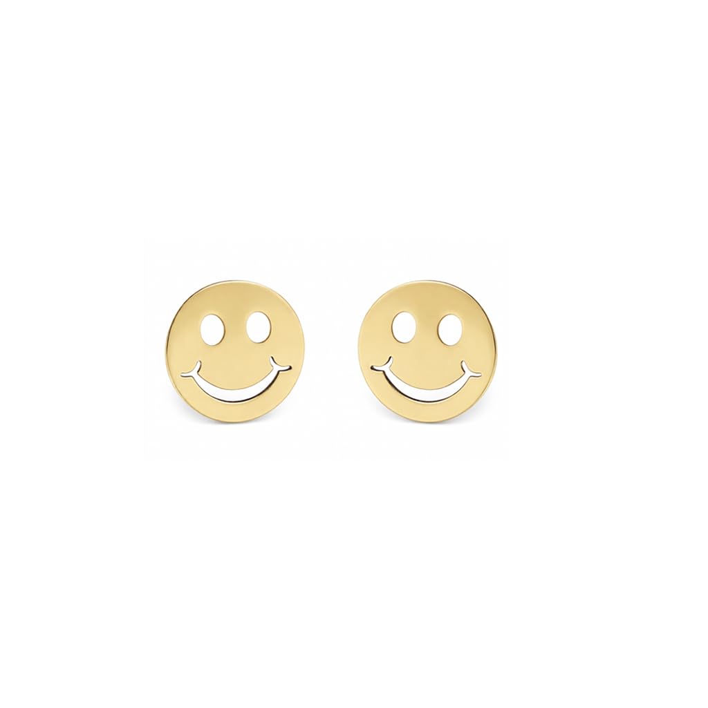 Real 14k and 10K solid Yellow Gold Stud Earrings with Screw back for Women And Men for Sensitive ears Small & Minimalist Dot Studs Jewelry for Valentine's Day Gifts