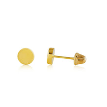 Real 14k solid Round Yellow Gold Tiny Circle Stud Earrings with Screw back for Women And Men for Sensitive ears Small & Minimalist Dot Studs Jewelry for Valentine's Day Gifts