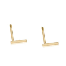 Real 14K Solid Gold Tiny Line Bar Stud Earrings for Women & Mom - Hypoallergenic for Sensitive Ears, Small & Minimalist Jewelry for Day Gifts