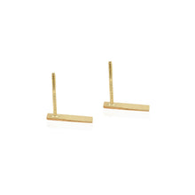 Real 14K Solid Gold Tiny Line Bar Stud Earrings for Women & Mom - Hypoallergenic for Sensitive Ears, Small & Minimalist Jewelry for Day Gifts