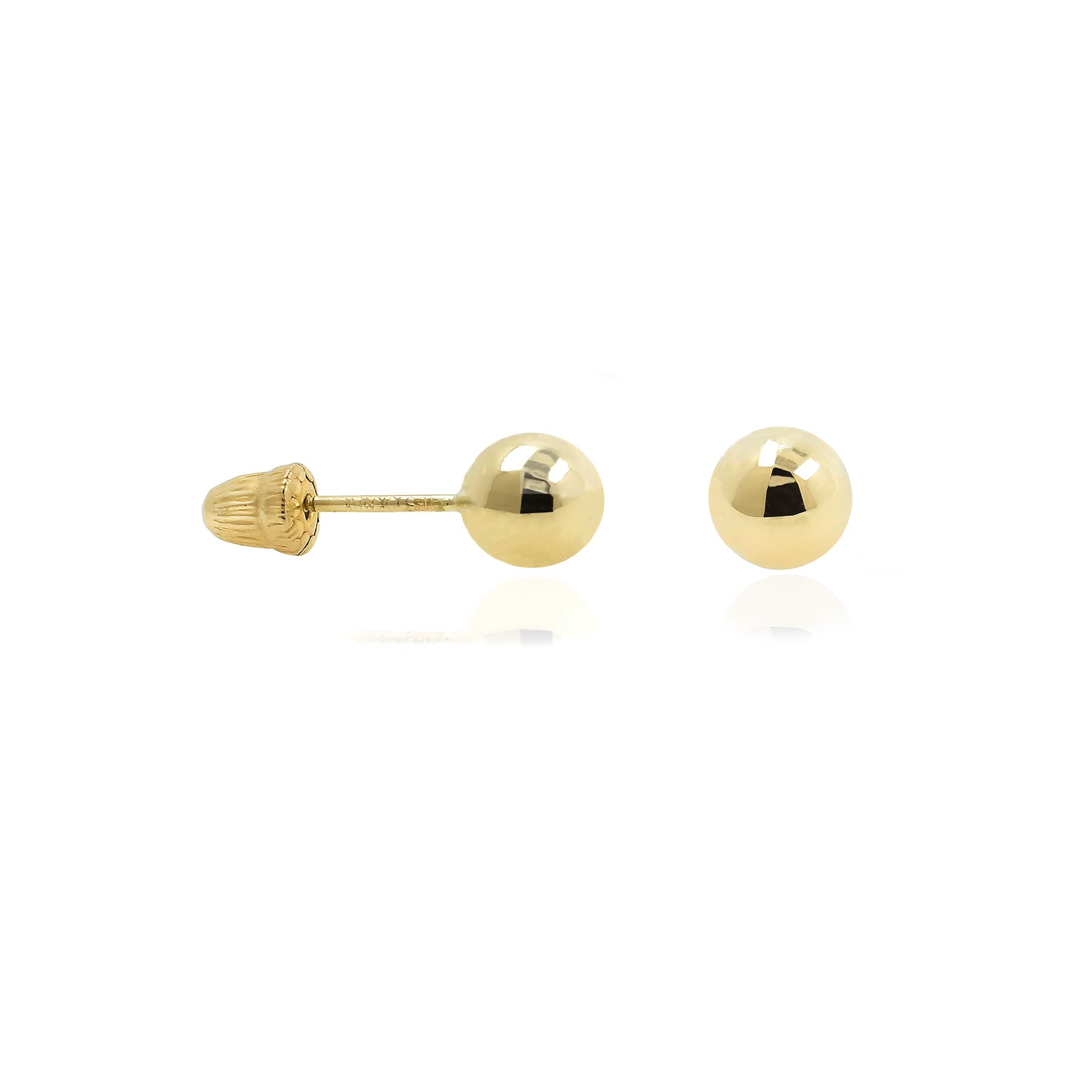 Real 14k and 10K solid Yellow Gold Stud Earrings with Screw back for Women And Men for Sensitive ears Small & Minimalist Dot Studs Jewelry for Valentine's Day Gifts