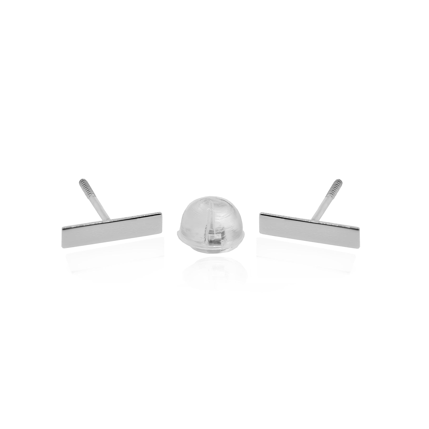 Real 14K Solid Gold Tiny Line Bar Stud Earrings for Women & Mom - Hypoallergenic for Sensitive Ears, Small & Minimalist Jewelry for Day Gifts