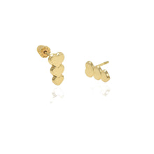 Real 14k Gold Multi Heart Stud Earrings with Screw back for Women Men for Sensitive ears Small & Minimalist Dot Studs Jewelry for Gifts. (14K Real Gold Multi circle and Heart)