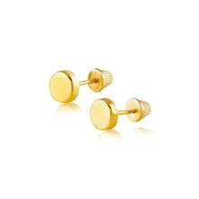 Real 14k solid Round Yellow Gold Tiny Circle Stud Earrings with Screw back for Women And Men for Sensitive ears Small & Minimalist Dot Studs Jewelry for Valentine's Day Gifts