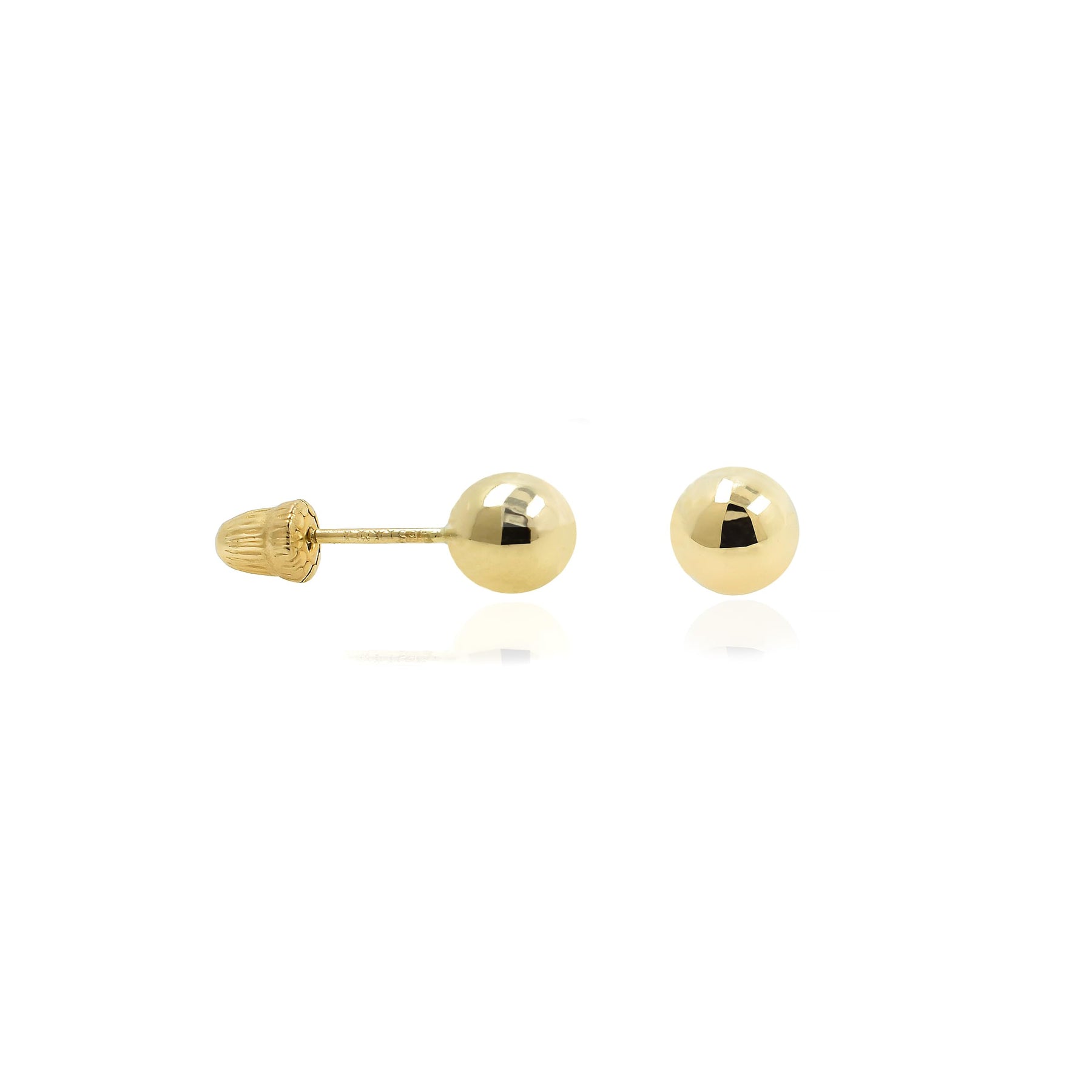 Real 14k and 10K solid Yellow Gold Stud Earrings with Screw back for Women And Men for Sensitive ears Small & Minimalist Dot Studs Jewelry for Valentine's Day Gifts