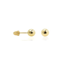 Real 14k and 10K solid Yellow Gold Stud Earrings with Screw back for Women And Men for Sensitive ears Small & Minimalist Dot Studs Jewelry for Valentine's Day Gifts