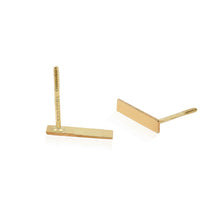 Real 14K Solid Gold Tiny Line Bar Stud Earrings for Women & Mom - Hypoallergenic for Sensitive Ears, Small & Minimalist Jewelry for Day Gifts