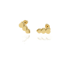 Real 14k Gold Multi Heart Stud Earrings with Screw back for Women Men for Sensitive ears Small & Minimalist Dot Studs Jewelry for Gifts. (14K Real Gold Multi circle and Heart)