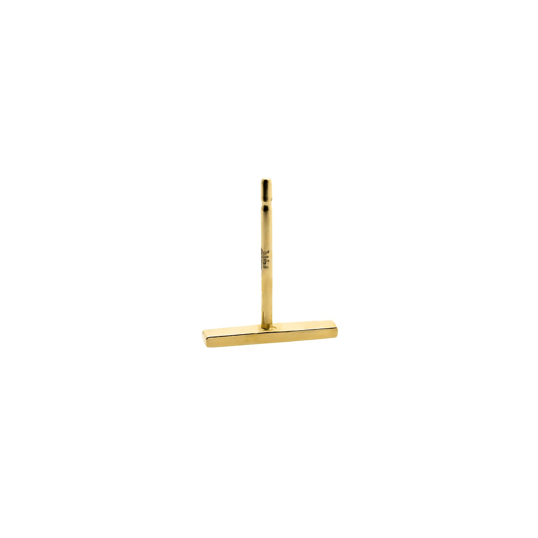 Real 14K Solid Gold Tiny Line Bar Stud Earrings for Women & Mom - Hypoallergenic for Sensitive Ears, Small & Minimalist Jewelry for Day Gifts