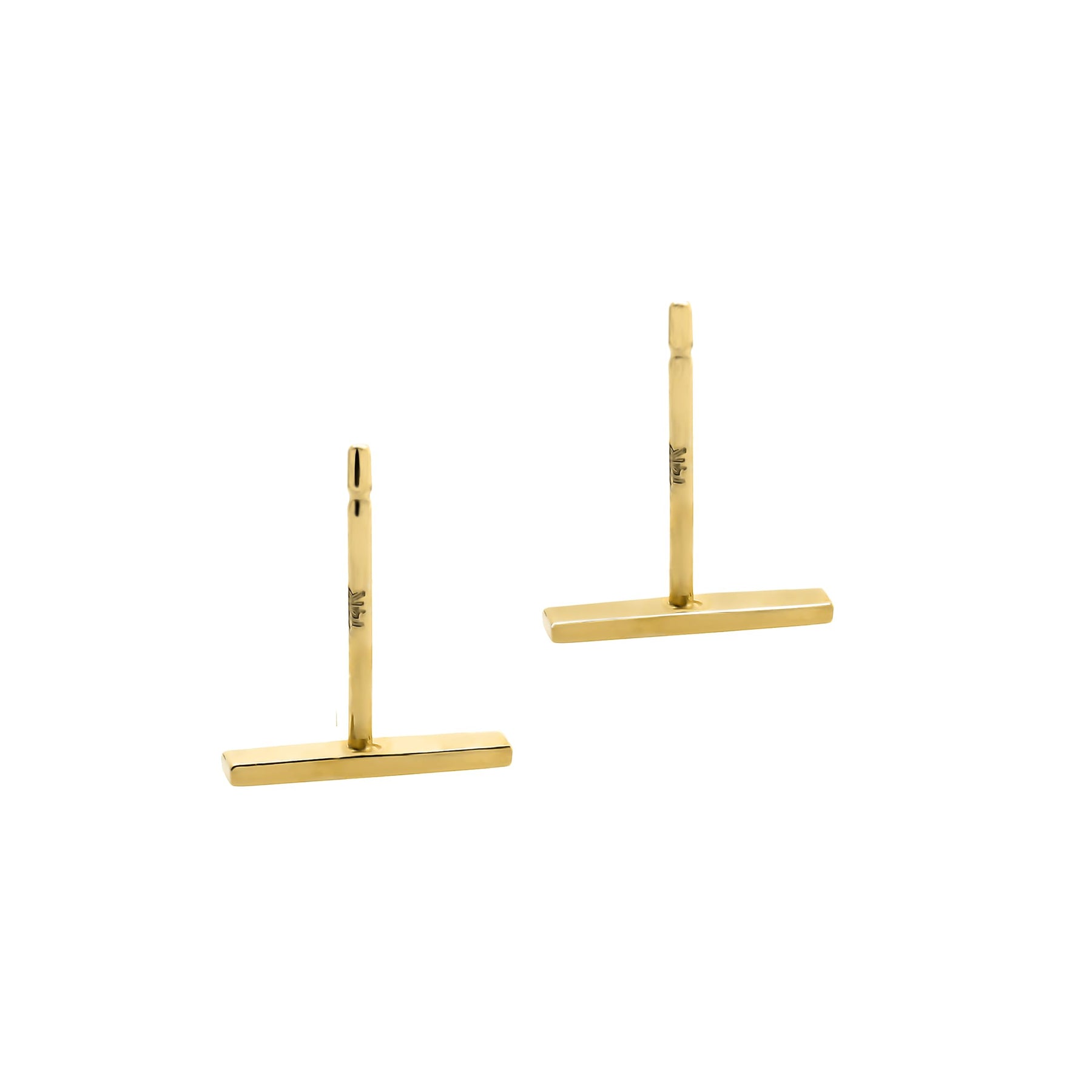 Real 14K Solid Gold Tiny Line Bar Stud Earrings for Women & Mom - Hypoallergenic for Sensitive Ears, Small & Minimalist Jewelry for Day Gifts