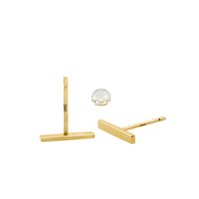 Real 14K Solid Gold Tiny Line Bar Stud Earrings for Women & Mom - Hypoallergenic for Sensitive Ears, Small & Minimalist Jewelry for Day Gifts