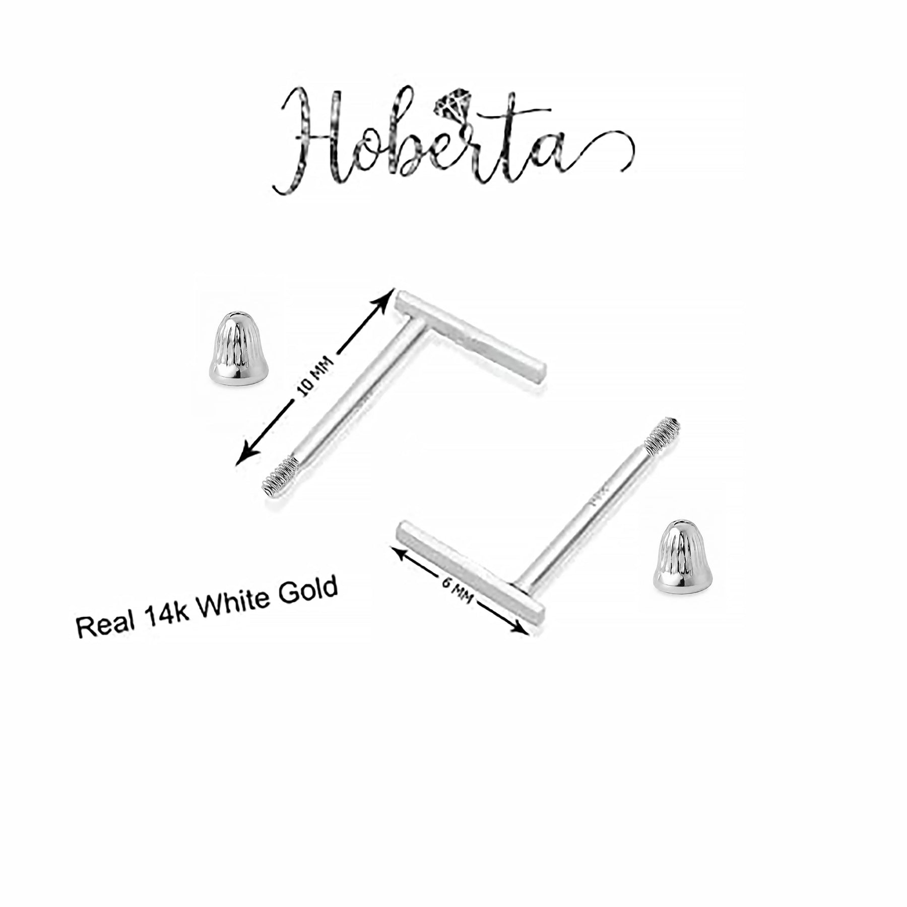 Real 14K Solid Gold Tiny Line Bar Stud Earrings for Women & Mom - Hypoallergenic for Sensitive Ears, Small & Minimalist Jewelry for Day Gifts