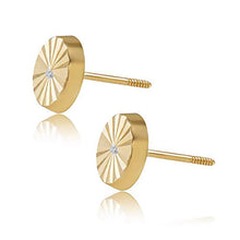 Real 14k and 10K solid Yellow Gold Tiny Stud Earrings with Screw back for Women And Men for Sensitive ears Small & Minimalist Studs Jewelry for Gifts