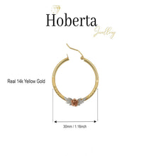 Real Yellow14k Gold Hoop Earrings for Women And Mom| Lightweight Hoops Solid Jewelry for Hypoallergenic & sensitive ears Round Original 14 Karat for Valentine's Day Gifts