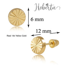 Real 14k and 10K solid Yellow Gold Tiny Stud Earrings with Screw back for Women And Men for Sensitive ears Small & Minimalist Studs Jewelry for Gifts