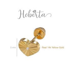 Real 14k and 10K solid Yellow Gold Tiny Stud Earrings with Screw back for Women And Men for Sensitive ears Small & Minimalist Studs Jewelry for Gifts