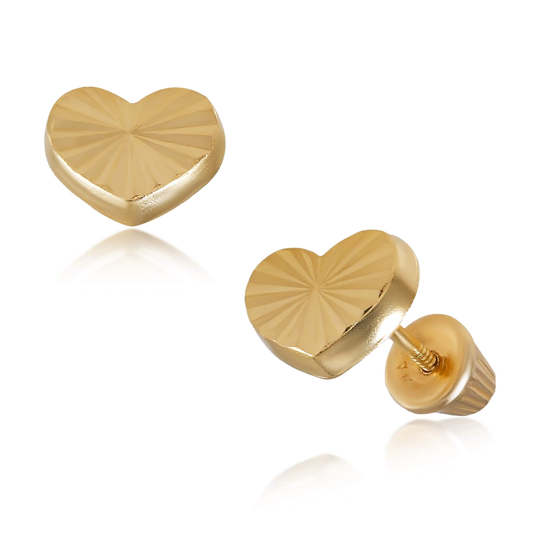 Real 14k and 10K solid Yellow Gold Tiny Stud Earrings with Screw back for Women And Men for Sensitive ears Small & Minimalist Studs Jewelry for Gifts