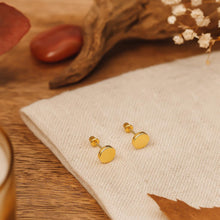 Real 14k solid Round Yellow Gold Tiny Circle Stud Earrings with Screw back for Women And Men for Sensitive ears Small & Minimalist Dot Studs Jewelry for Valentine's Day Gifts