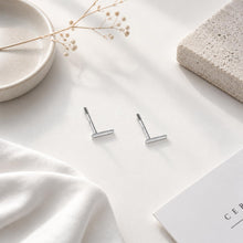 Real 14K Solid Gold Tiny Line Bar Stud Earrings for Women & Mom - Hypoallergenic for Sensitive Ears, Small & Minimalist Jewelry for Day Gifts
