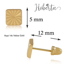 Real 14k and 10K solid Yellow Gold Tiny Stud Earrings with Screw back for Women And Men for Sensitive ears Small & Minimalist Studs Jewelry for Gifts