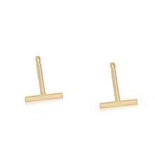 Real 14K Solid Gold Tiny Line Bar Stud Earrings for Women & Mom - Hypoallergenic for Sensitive Ears, Small & Minimalist Jewelry for Day Gifts