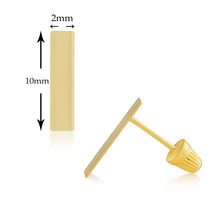 Real 14K Solid Gold Tiny Line Bar Stud Earrings for Women & Mom - Hypoallergenic for Sensitive Ears, Small & Minimalist Jewelry for Day Gifts
