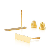 Real 14K Solid Gold Tiny Line Bar Stud Earrings for Women & Mom - Hypoallergenic for Sensitive Ears, Small & Minimalist Jewelry for Day Gifts