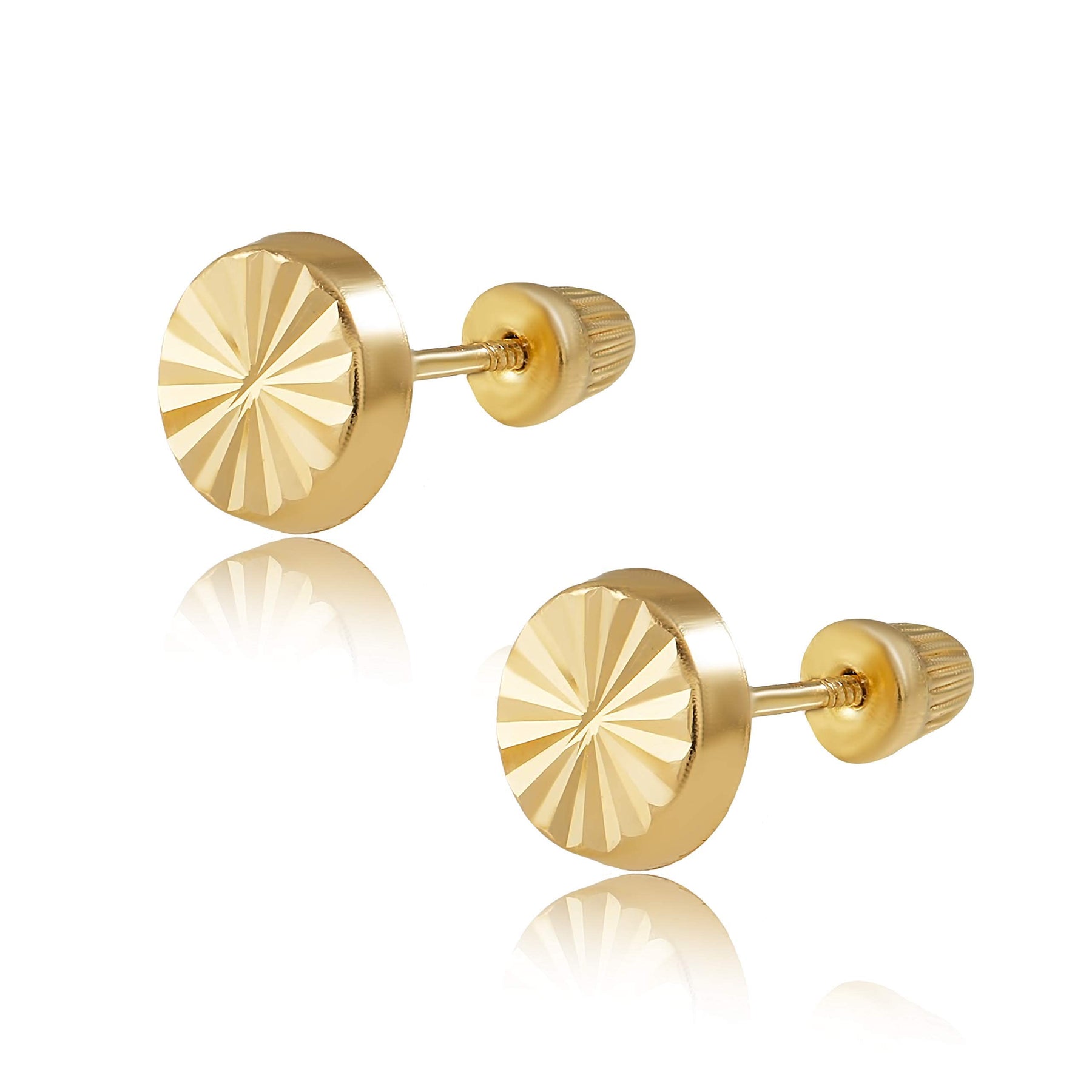 Real 14k and 10K solid Yellow Gold Tiny Stud Earrings with Screw back for Women And Men for Sensitive ears Small & Minimalist Studs Jewelry for Gifts