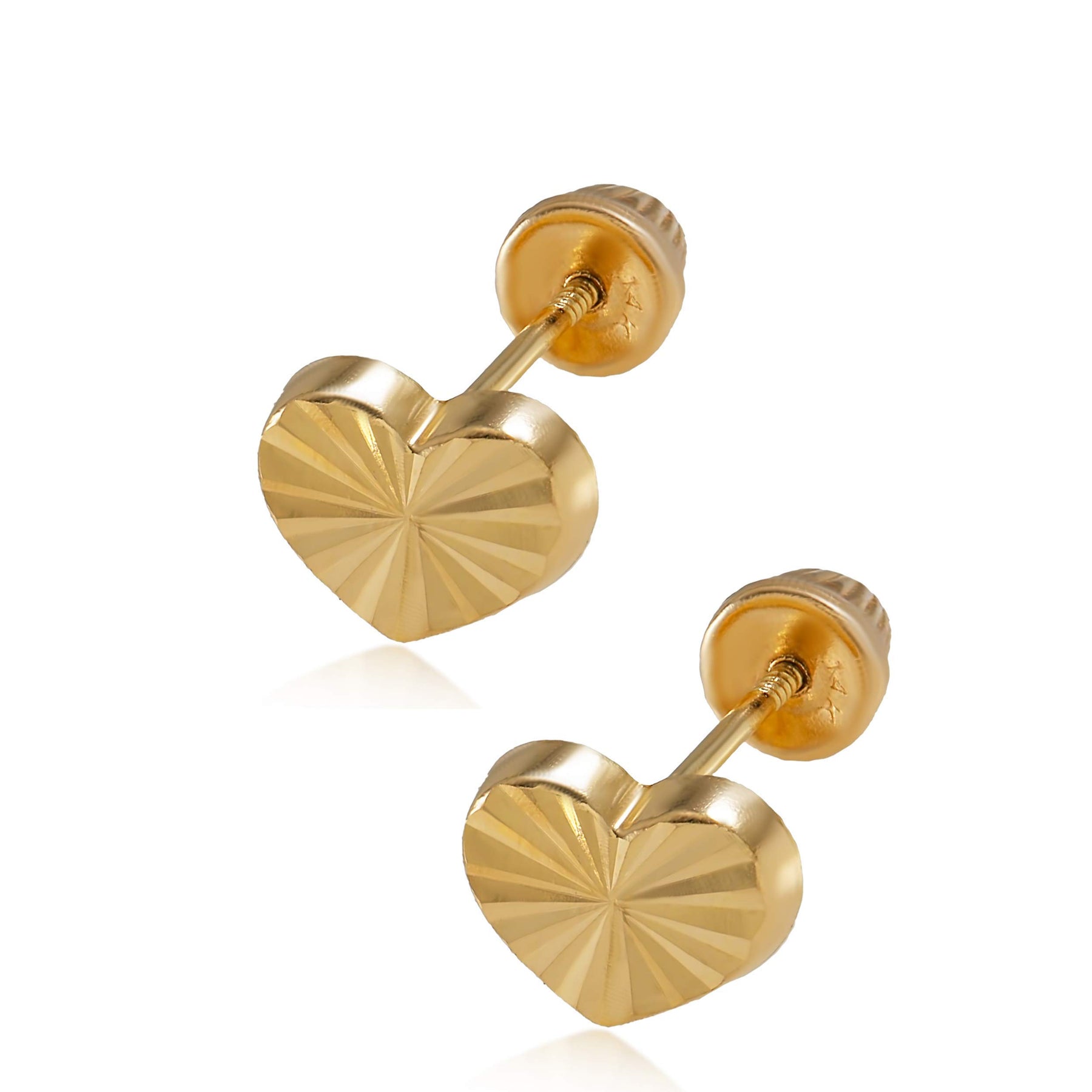 Real 14k and 10K solid Yellow Gold Tiny Stud Earrings with Screw back for Women And Men for Sensitive ears Small & Minimalist Studs Jewelry for Gifts