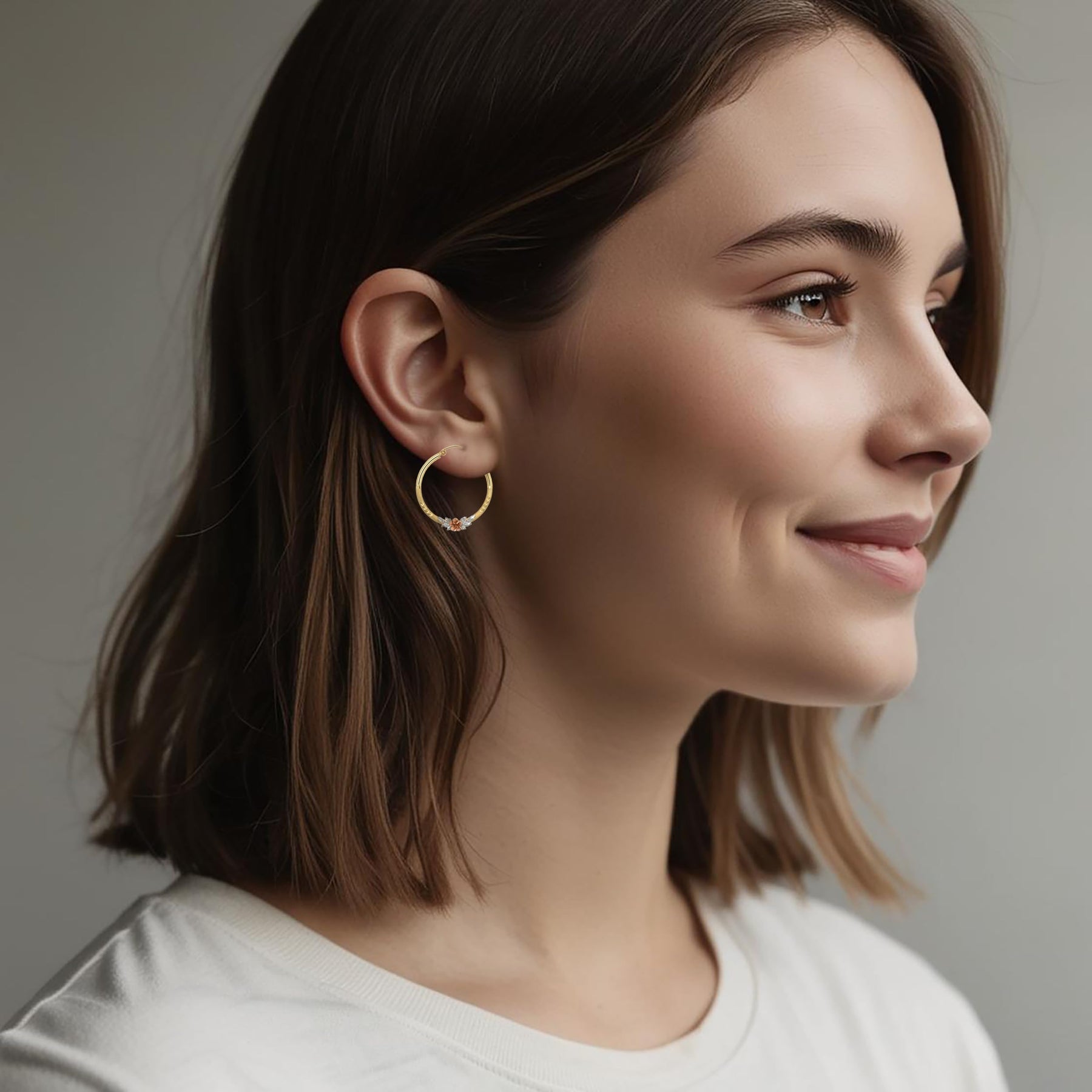 Real Yellow14k Gold Hoop Earrings for Women And Mom| Lightweight Hoops Solid Jewelry for Hypoallergenic & sensitive ears Round Original 14 Karat for Valentine's Day Gifts