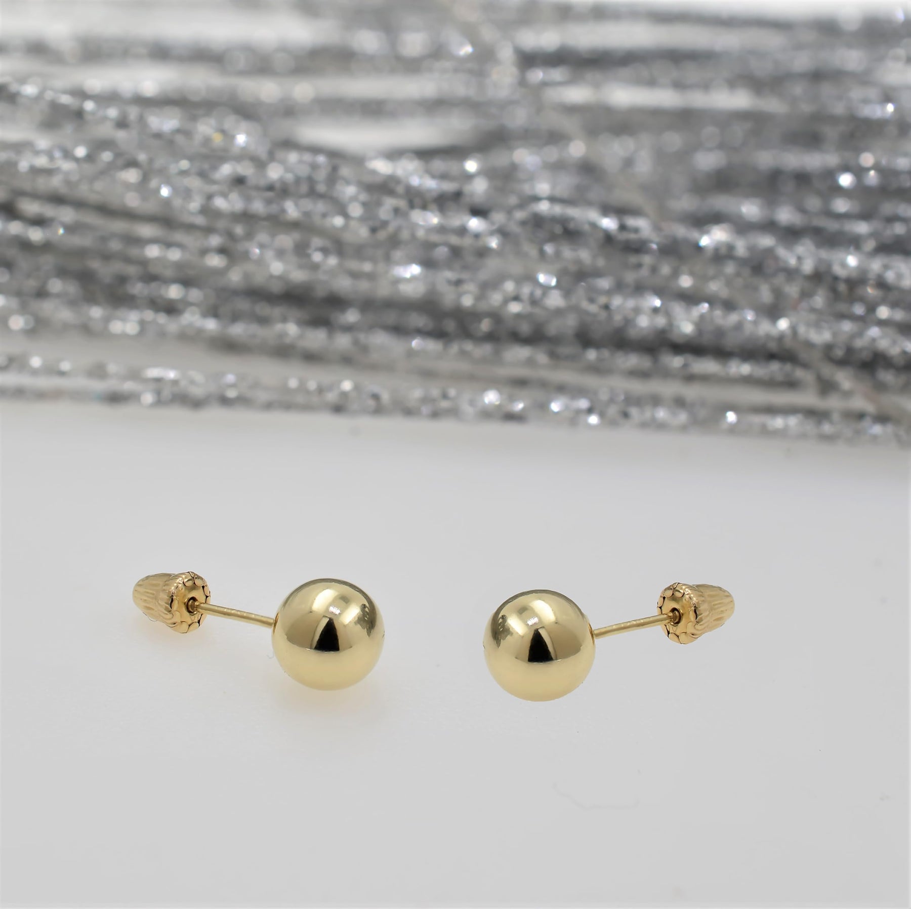 Real 14k and 10K solid Yellow Gold Stud Earrings with Screw back for Women And Men for Sensitive ears Small & Minimalist Dot Studs Jewelry for Valentine's Day Gifts
