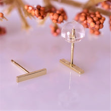 Real 14K Solid Gold Tiny Line Bar Stud Earrings for Women & Mom - Hypoallergenic for Sensitive Ears, Small & Minimalist Jewelry for Day Gifts