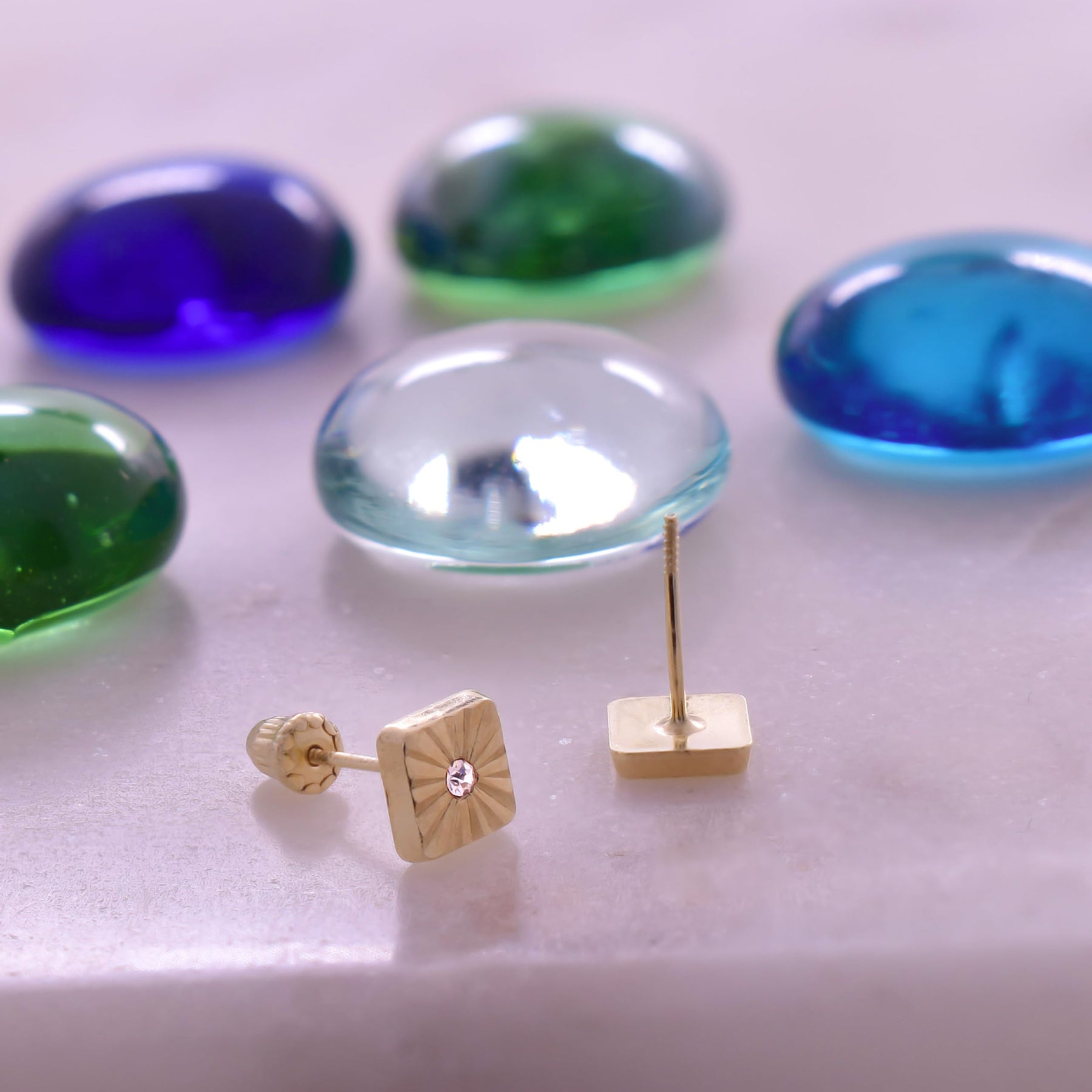Real 14k and 10K solid Yellow Gold Tiny Stud Earrings with Screw back for Women And Men for Sensitive ears Small & Minimalist Studs Jewelry for Gifts