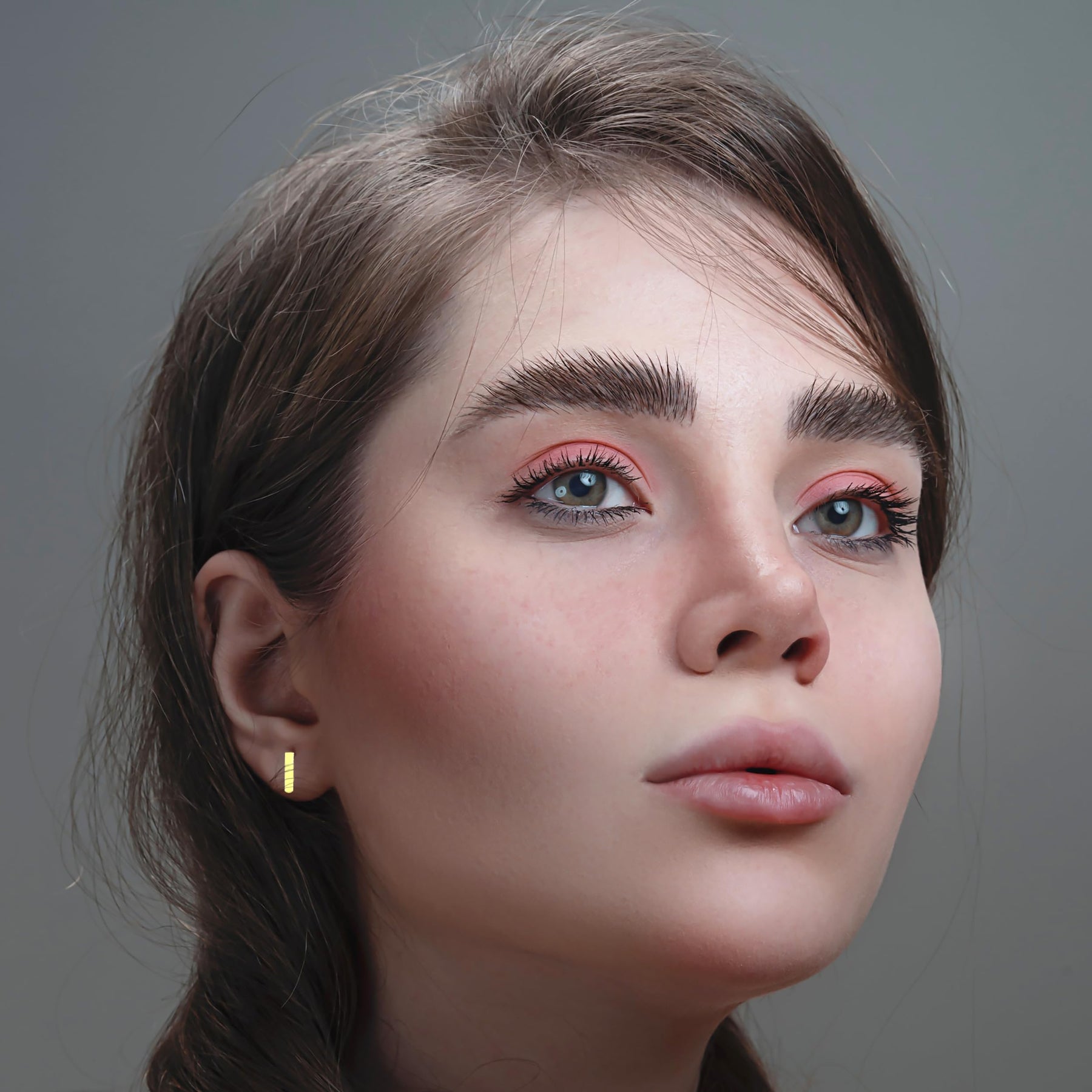 Real 14K Solid Gold Tiny Line Bar Stud Earrings for Women & Mom - Hypoallergenic for Sensitive Ears, Small & Minimalist Jewelry for Day Gifts