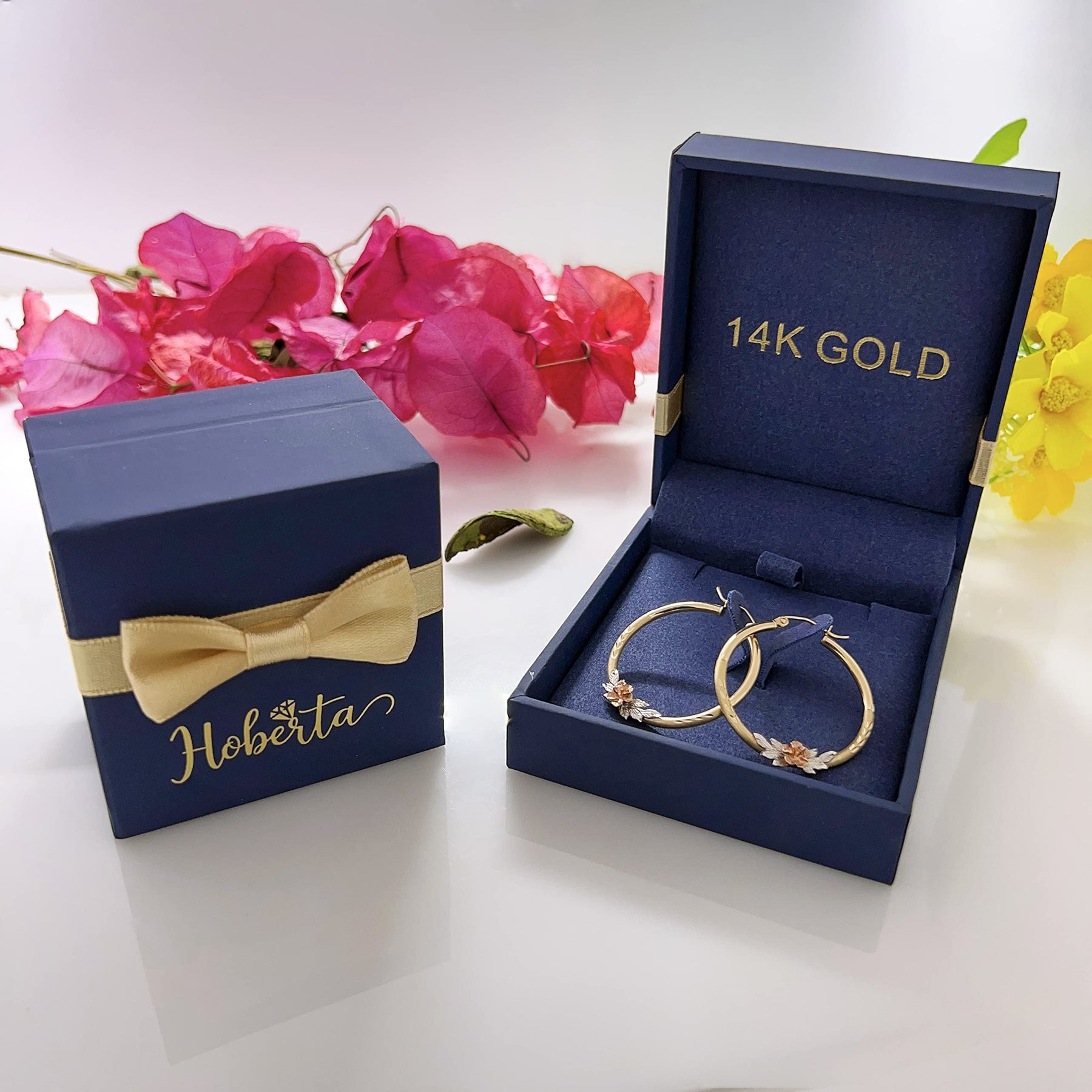 Real Yellow14k Gold Hoop Earrings for Women And Mom| Lightweight Hoops Solid Jewelry for Hypoallergenic & sensitive ears Round Original 14 Karat for Valentine's Day Gifts