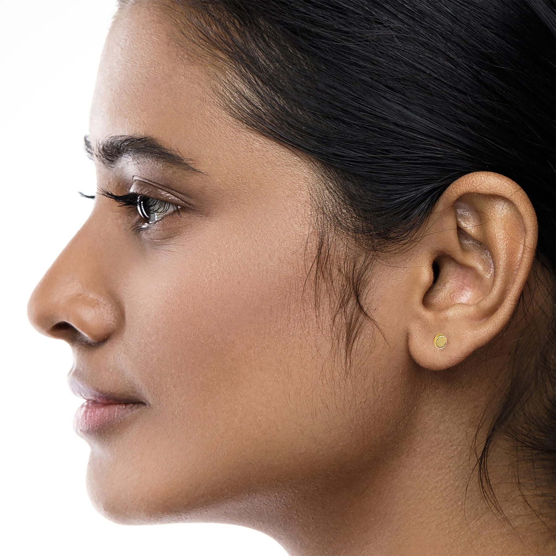 Real 14k solid Round Yellow Gold Tiny Circle Stud Earrings with Screw back for Women And Men for Sensitive ears Small & Minimalist Dot Studs Jewelry for Valentine's Day Gifts