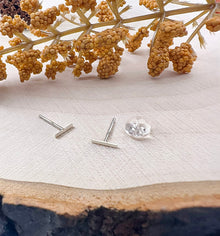Real 14K Solid Gold Tiny Line Bar Stud Earrings for Women & Mom - Hypoallergenic for Sensitive Ears, Small & Minimalist Jewelry for Day Gifts